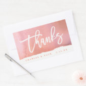 感謝していピックウォーター色ミニワインシャンパンラベル 長方形シール (封筒)