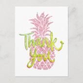 感謝していピフェイクンクグリッターパイナップルのグラフィック ポストカード (正面)