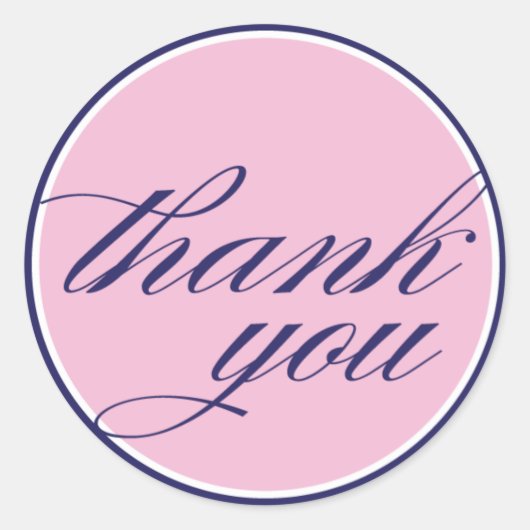 感謝していピンク海軍シール ラウンドシール (正面)