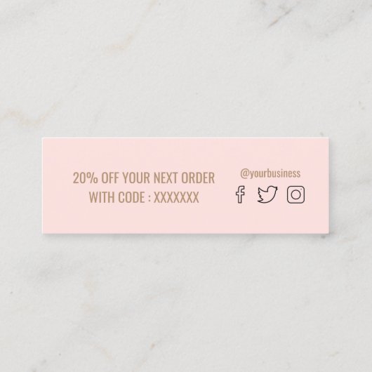 感謝していピンク スキニー名刺 (裏面)