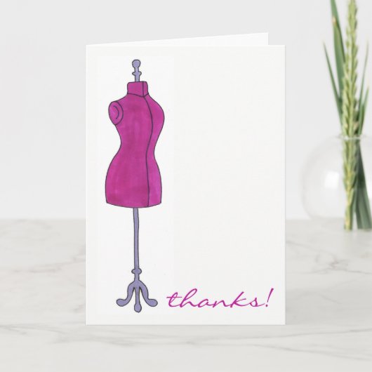 感謝していファッション裁縫衣装ドレスフォームマネキン サンキューカード (正面)