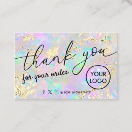 感謝していフェイクグリッターopalテクスチャ名刺 名刺