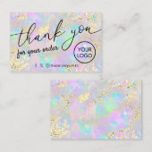 感謝していフェイクグリッターopalテクスチャ名刺 名刺 (正面/裏面)