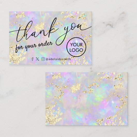 感謝していフェイクグリッターopalテクスチャ名刺 名刺 (正面/裏面)