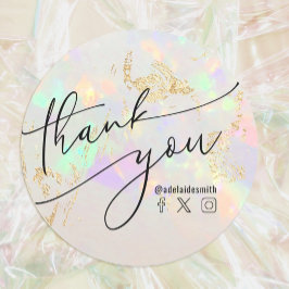 感謝していフェイクホログラフィー ラウンドシール