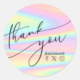 感謝していフェイクホログラフィ ラウンドシール