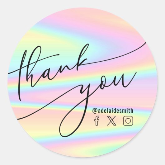 感謝していフェイクホログラフィ ラウンドシール (正面)