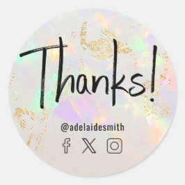 感謝していフェイクホログラフ ラウンドシール