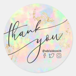 感謝していフェイク虹色 ラウンドシール