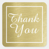 感謝していフェイク金ゴールドシンプル&エレガント スクエアシール (正面)