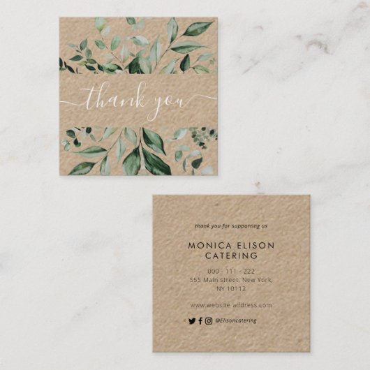 感謝していフローラビジネススクエア スクエア名刺 (正面/裏面)