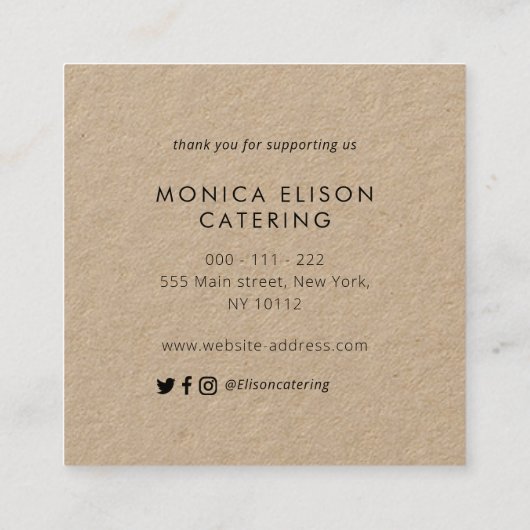 感謝していフローラビジネススクエア スクエア名刺 (裏面)