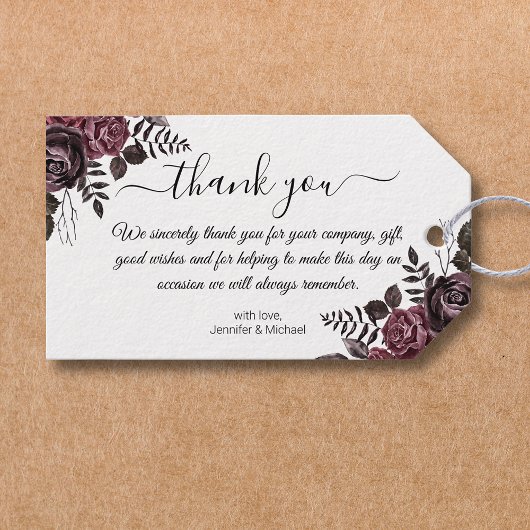 感謝していフローラ結婚シックモダン ギフトタグ