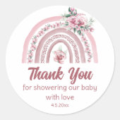 感謝していフローラ虹の赤ちゃん ラウンドシール (正面)