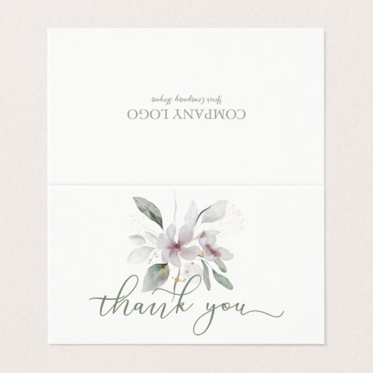 感謝していフローラ配列のタイポグラフィ 名刺 (外部フラット)