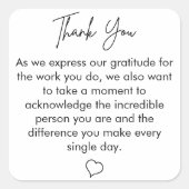 感謝していプロフェッショナル スクエアシール (正面)