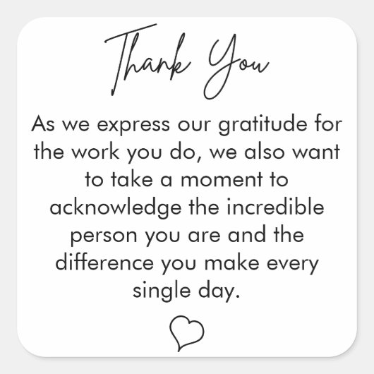 感謝していプロフェッショナル スクエアシール (正面)