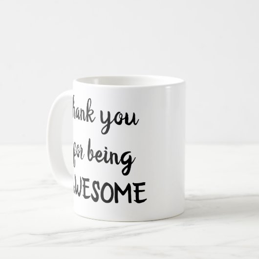 感謝していマグをして素晴らし コーヒーマグカップ (正面左)
