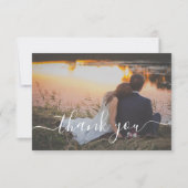 感謝していミニマルデジタル結婚写真カード 招待状 (正面)