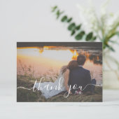 感謝していミニマルデジタル結婚写真カード 招待状 (スタンド正面)