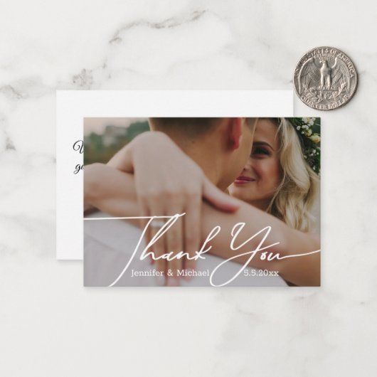 感謝していミニマル君の写真結婚は ノートカード (正面/裏面インサイチュ)