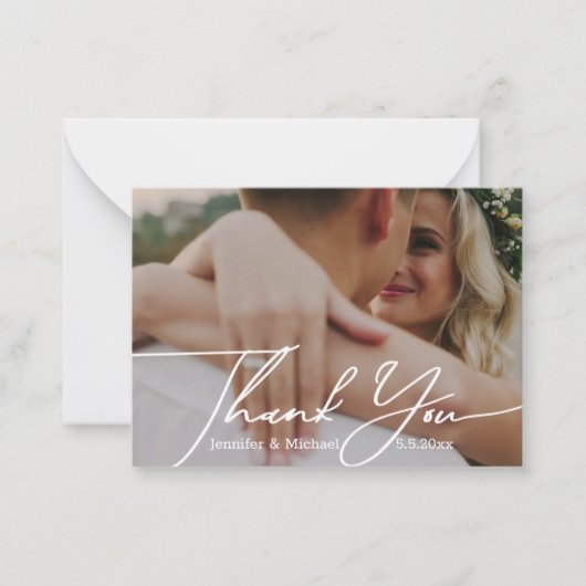 感謝していミニマル君の写真結婚は ノートカード (正面)