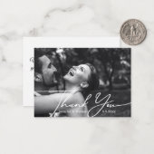 感謝していミニマル結婚君の写真は白黒 ノートカード (正面/裏面インサイチュ)