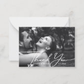 感謝していミニマル結婚君の写真は白黒 ノートカード (正面)