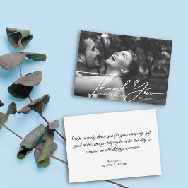 感謝していミニマル結婚君の写真は白黒 ノートカード