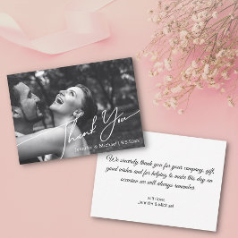 感謝していミニマル結婚君の写真は黒と白 ノートカード