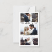 感謝していミニマル3枚の写真結婚の ノートカード (正面)