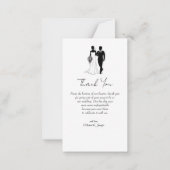 感謝していミニマル3枚の写真結婚の ノートカード (裏面)