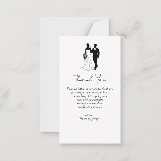 感謝していミニマル3枚の写真結婚の ノートカード (裏面)