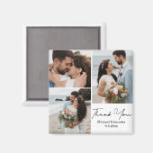 感謝していミニマル3枚の写真結婚の マグネット (正面/裏面)