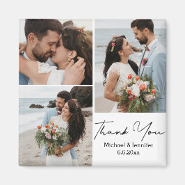 感謝していミニマル3枚の写真結婚の マグネット