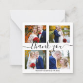感謝していミニマル4枚の写真がコラージュ結婚の ノートカード (正面)