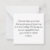 感謝していミニマル4枚の写真がコラージュ結婚の ノートカード (裏面)