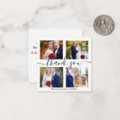 感謝していミニマル4枚の写真がコラージュ結婚の ノートカード (正面/裏面インサイチュ)