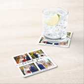 感謝していミニマル4枚の写真は結婚シック スクエアペーパーコースター (インサイチュ)