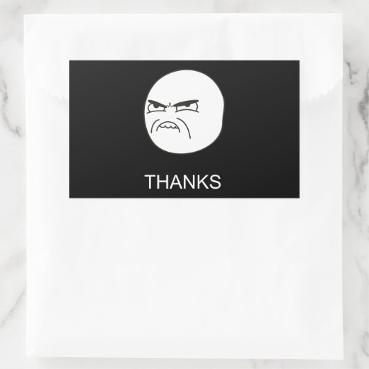 感謝していミーム – 長方形の黒いシール 長方形シール (バッグ)