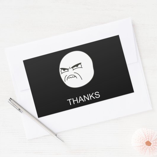 感謝していミーム – 長方形の黒いシール 長方形シール (封筒)