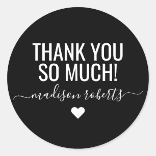 感謝していモダンお前はタイポグラフィ黒 ラウンドシール