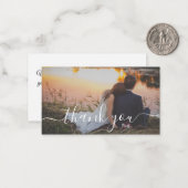 感謝していモダンの写真結婚の手書き ノートカード (正面/裏面インサイチュ)