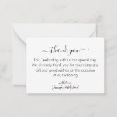 感謝していモダンの写真結婚の脚本 ノートカード (裏面)