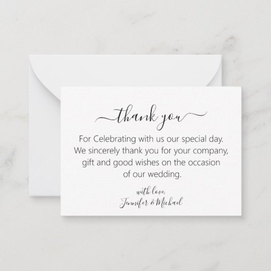 感謝していモダンの写真結婚の脚本 ノートカード (裏面)