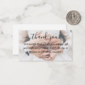 感謝していモダンの手結婚跡 ノートカード (正面/裏面インサイチュ)