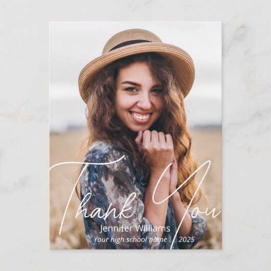 感謝していモダンは写真の卒業 ポストカード (正面)