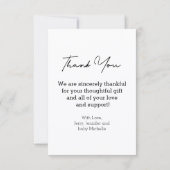 感謝していモダンは写真生まれたばかりのカード サンキューカード (裏面)