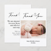 感謝していモダンは写真生まれたばかりのカード サンキューカード (正面/裏面)