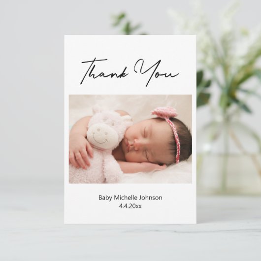 感謝していモダンは写真生まれたばかりのカード サンキューカード (スタンド正面)